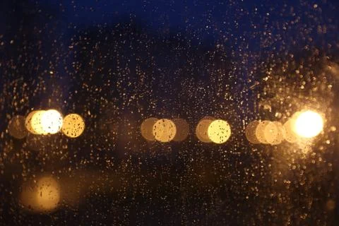 Rain drops bokeh Stock Photos