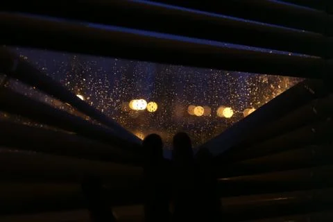 Rain drops bokeh Stock Photos