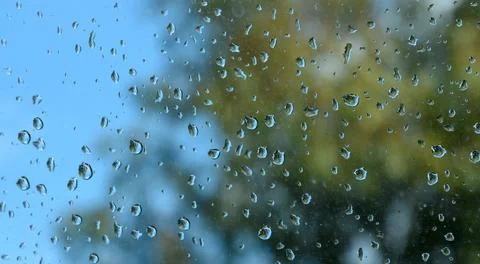 Rain drops on car window 1 Stock Photos