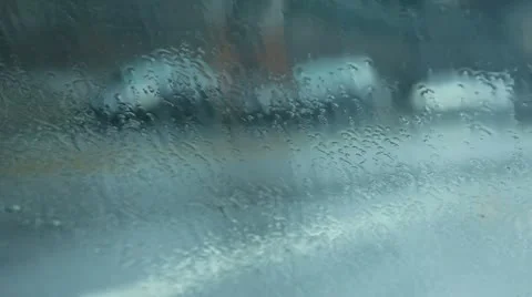 Rain drops on car window Stock Footage 10746424