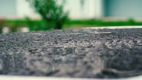 Rain drops on car window Video stock 130870527