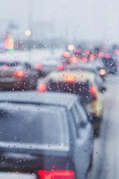 Rain drops on car window Foto stock
