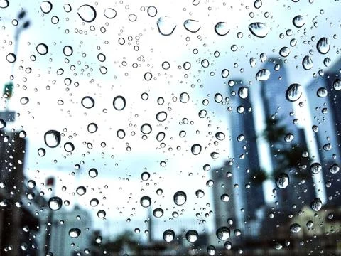 Rain drops on a car window Stock Photos