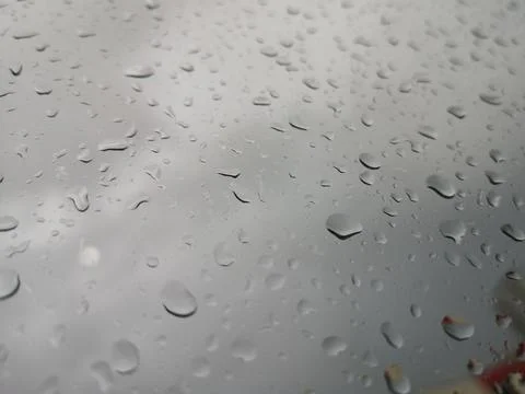 Rain drops on car window Stock Photos