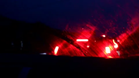 Rain drops on car windshield Stock Footage 168446370