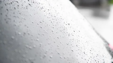 Rain drops on car windshield Stock Footage 203783125
