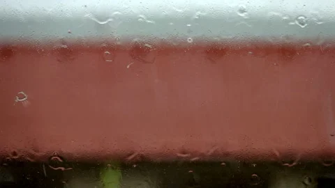 Rain drops on clear window Stock Footage 135441414