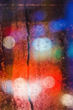 Rain drops close-up on window Stock Photos