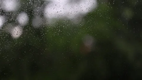 Rain drops on dark window Stock Footage 335921943