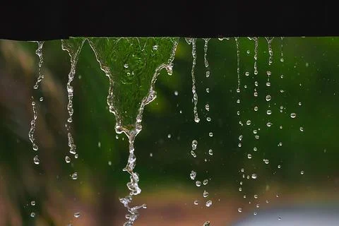 Rain drops fall continuously Stock Photos