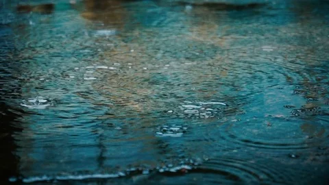 Rain drops falling on cement floor Stock Footage 113041525