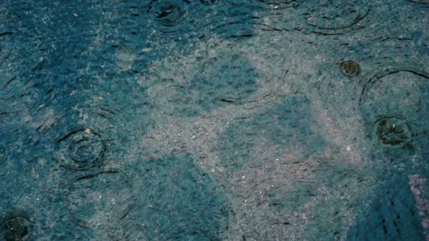 Rain drops falling on cement floor Stock Footage 113047792