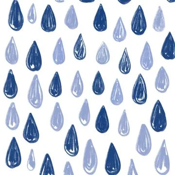 Rain drops falling from the cloudy sky. Pastel background Stock Illustration