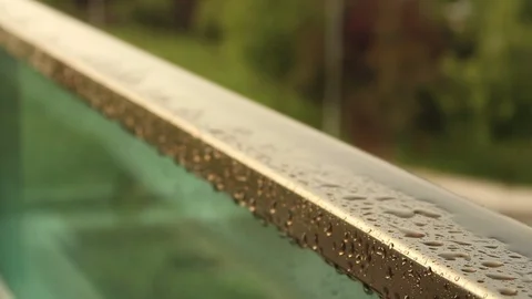 Rain drops falling on the glass HD 1080 Stock Footage 126085298