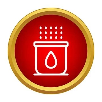 Rain drops falling into water bucket icon Stock Illustration