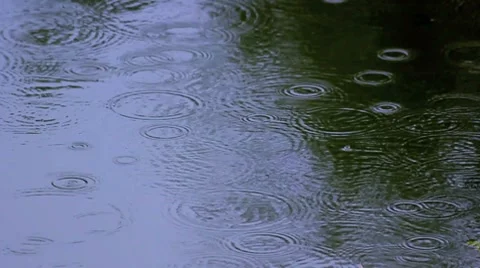 Rain drops falling on the water Stock Footage 8830638