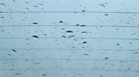 Rain Drops Flatten on Windows Stock Footage 46125068
