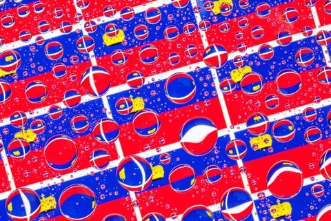 Rain drops full of Lichtenstein flags 库存照片
