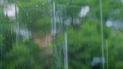 Rain drops on the glass Stock Footage 76190267