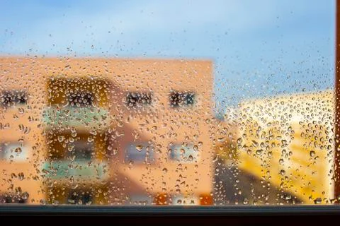 Rain drops on the glass Stock Photos