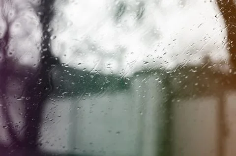 Rain drops on glass Stock Photos