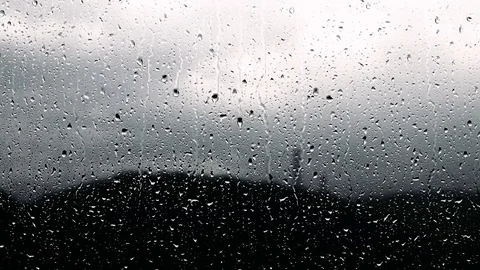 Rain drops on a glass surface Stock Footage 76415748