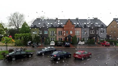 Rain drops on a glass window Stock Footage 50189040