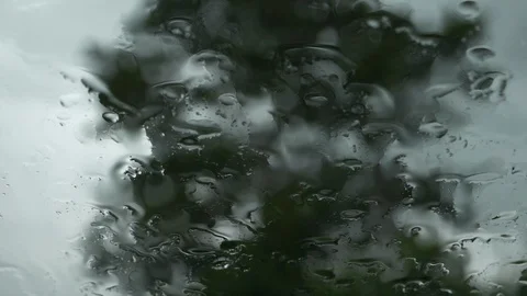 Rain drops on glass window Video stock 93777477