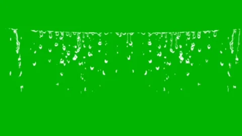Rain Drops isolated on Green Screen Background Stock video footage Stock Footage 305889517