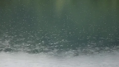 Rain drops on the lake Stock-Footage 84332657