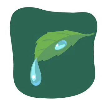 Rain drops on leaves Stock Illustration