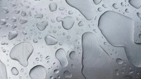 Rain drops on the metal surface Stock Footage 330750050