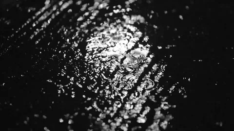 Rain drops at night reflecting light Stock Footage 318032534