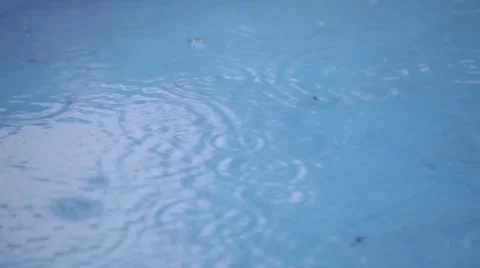 Rain Drops Over Swimming Pool Video stock 11865878