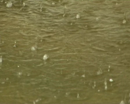 Rain drops in pool slow motion Stock Footage 495343