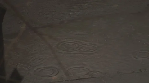Rain Drops In A Puddle Detail Stock Footage 34974135