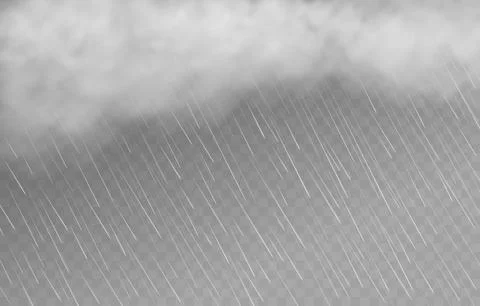 Rain drops. Rainfall background. Dark sky clouds. Autumn or spring wet weathe Stock Illustration