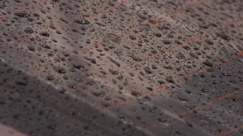 Rain drops on the rear window of the car, close up, abstract rain drops on car 스톡 동영상 289437982