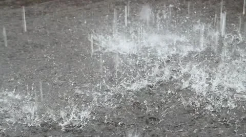 Rain drops rippling Stock Footage