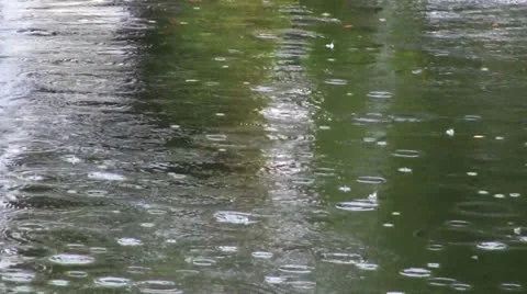 Rain drops on river Stock Footage 25845836