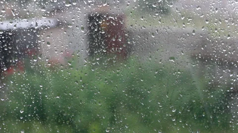Rain drops running down on window Stock Footage 29668939