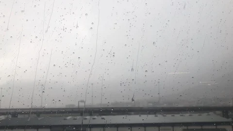 Rain drops running down window Video stock 105054261