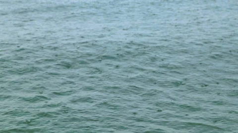 Rain drops on the sea Stock Footage 91302775