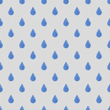 Rain drops seamless blue pattern Stock Illustration