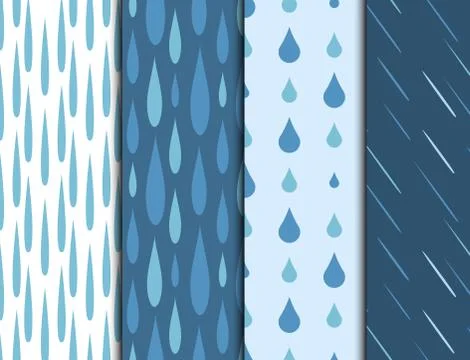 Rain drops seamless pattern background vector water blue nature raindrop Stock Illustration