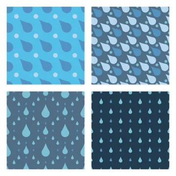 Rain drops seamless pattern background vector water blue nature raindrop Stock Illustration