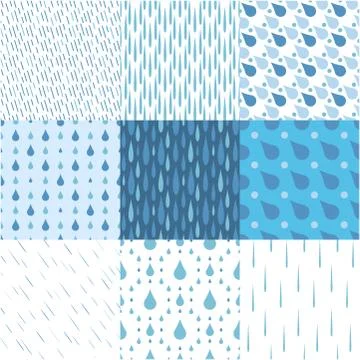 Rain drops seamless pattern background vector water blue nature raindrop Stock Illustration