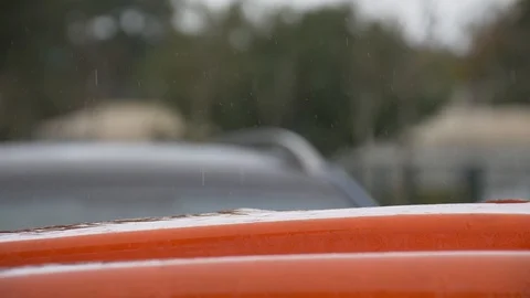 Rain drops in slow motion Stock Footage 86625768