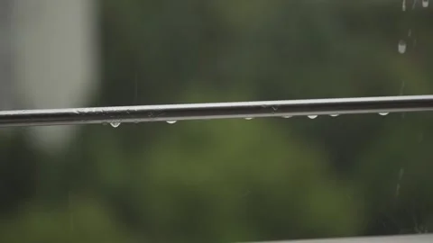 Rain drops slow motion Stock Footage 222552675