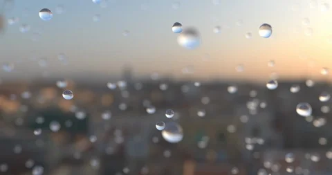 Rain drops in slow motion. Seamless loop. Alpha included. Stock Footage